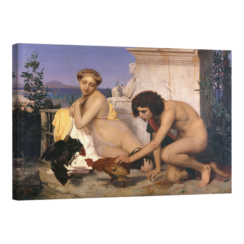 Млади гърци се забавляват с бой с петли 1846