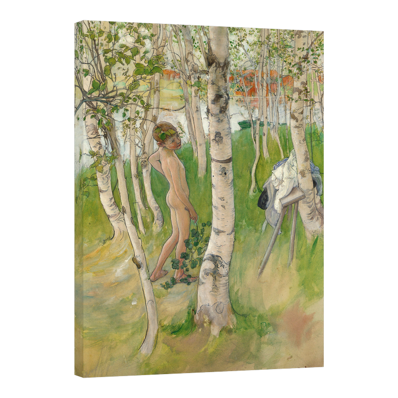 Момченце, сутрин сред брезите