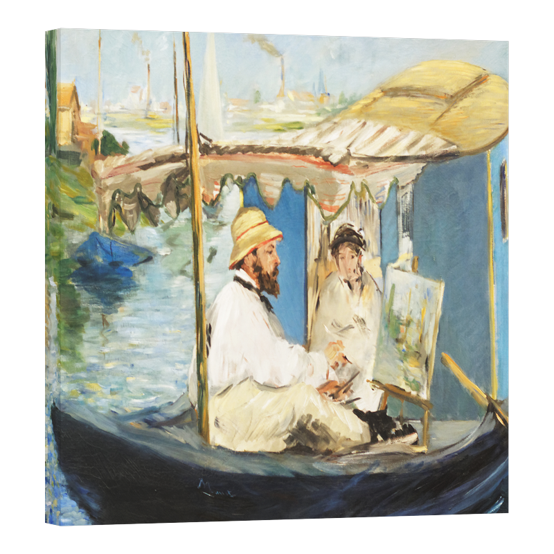 Моне в лодката си 1874