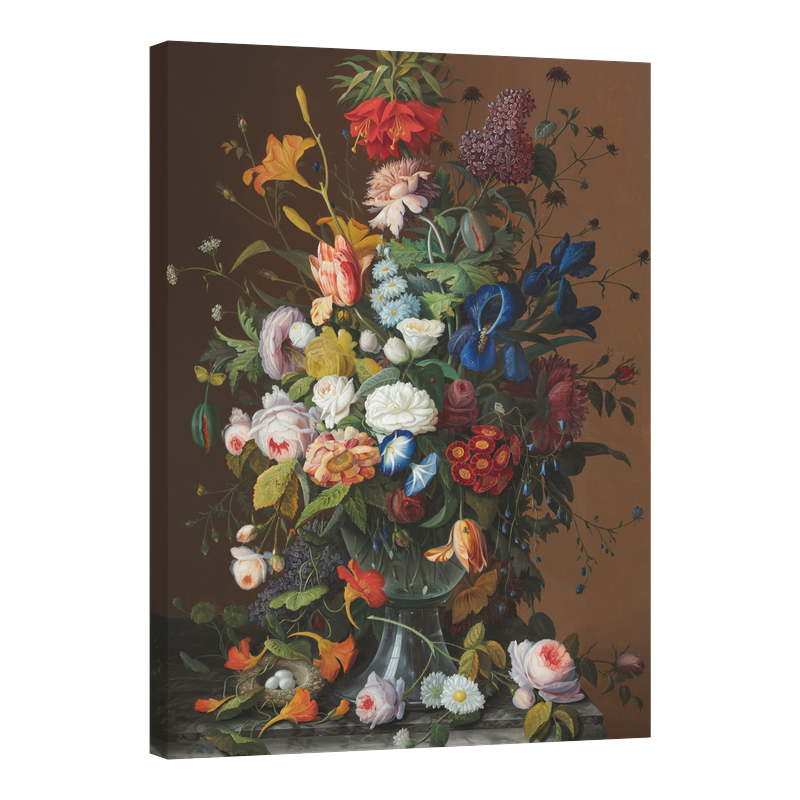 Натюрморт с цветя и птиче гнездо