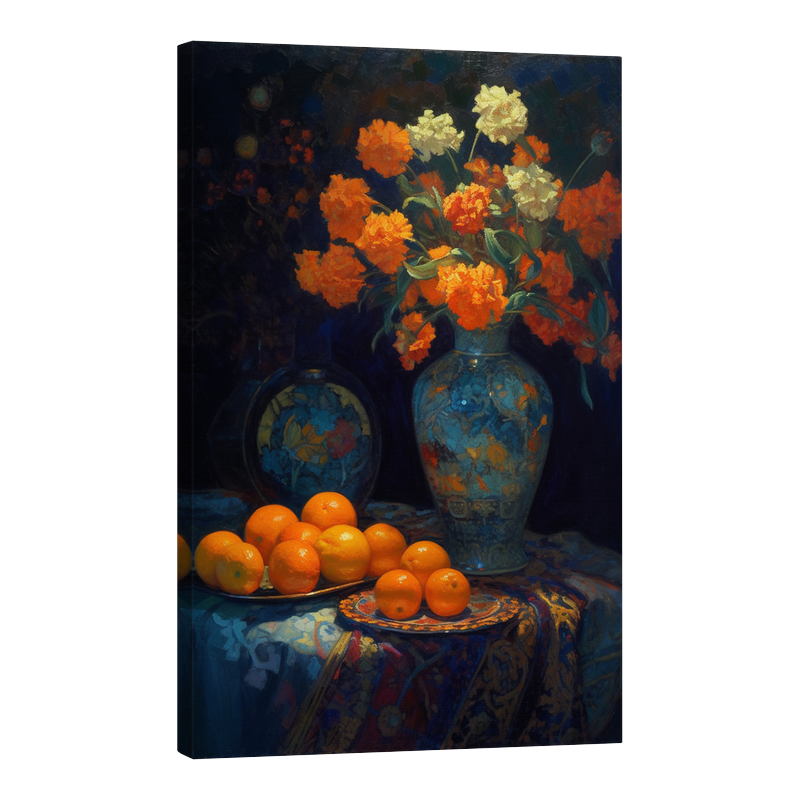 Натюрморт с карамфили и портокали