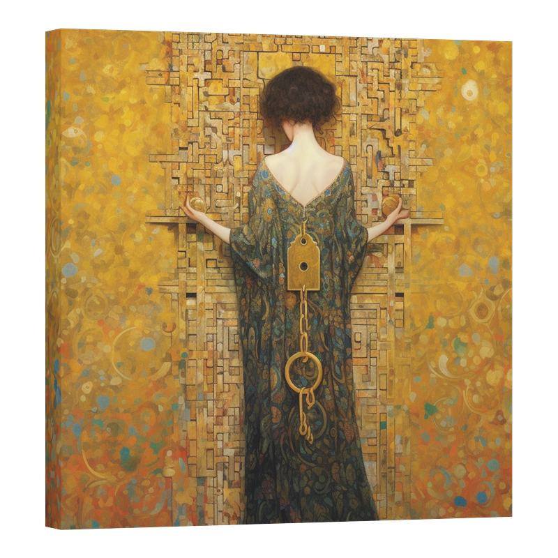 Портрет на жена вдъхновен от Густав Климт