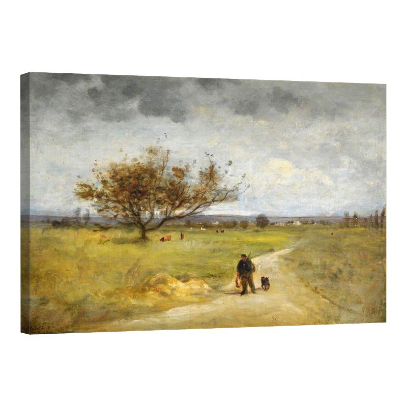 Пейзаж със селянин и куче