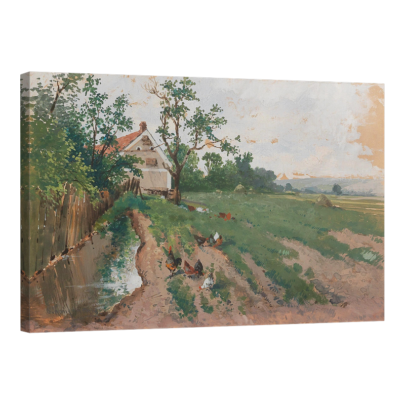 Плевня, влажни ниви и кокошки