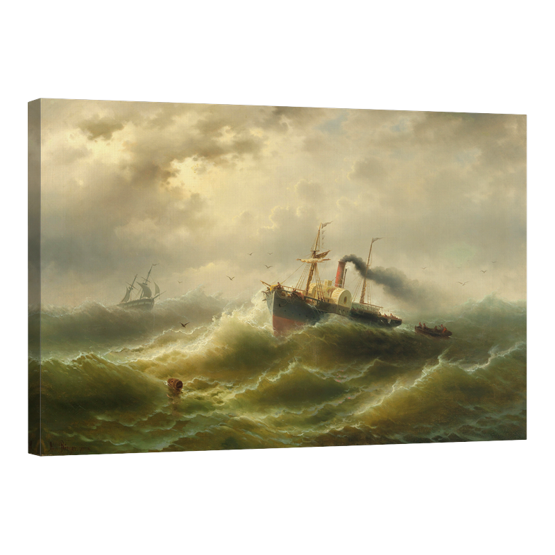 Пароход в буря в Северно море