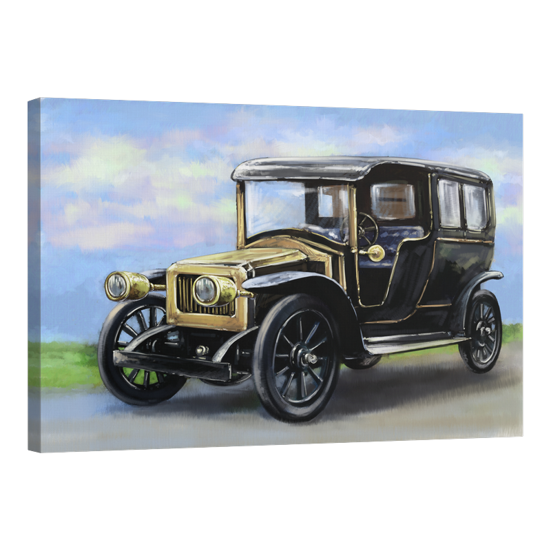 Ретро жълта кола