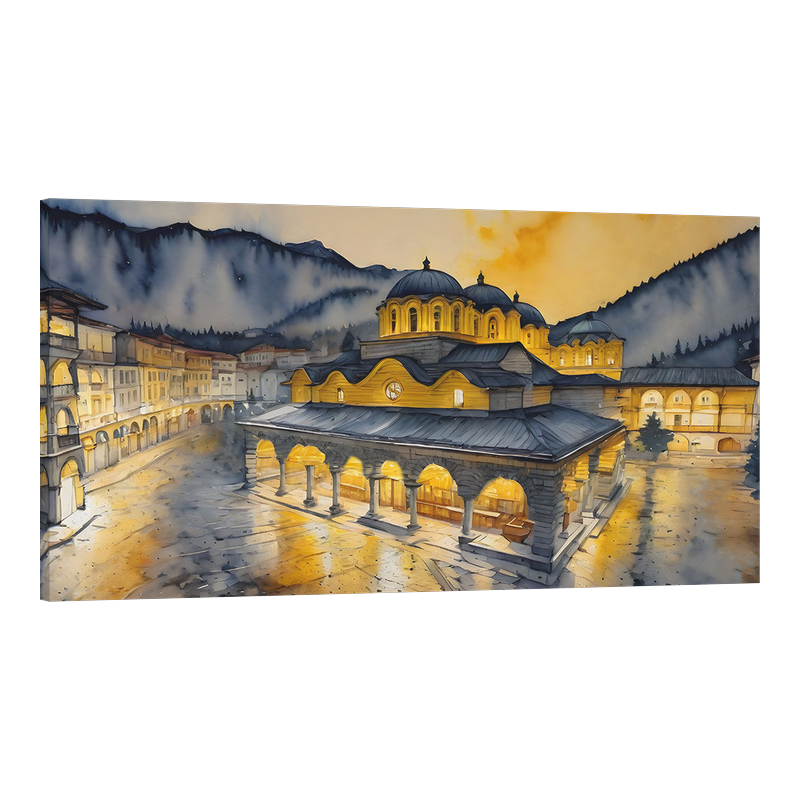 Рилски манастир през нощта