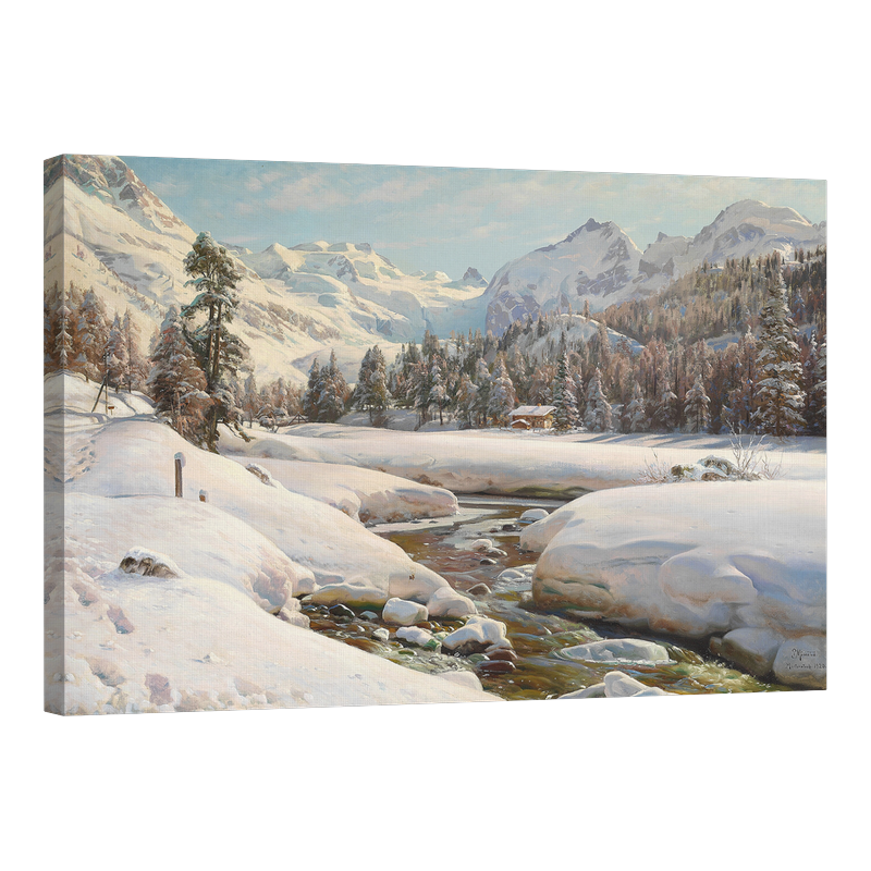 Швейцарски зимен пейзаж близо до Енгадин 1920