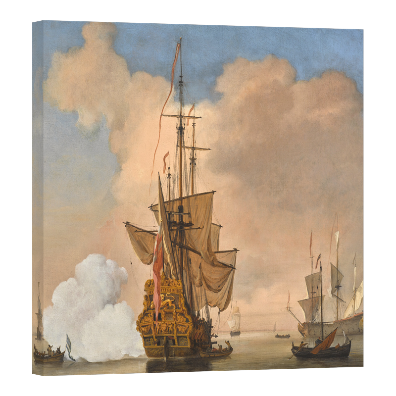 Спокойствие с английски търговски кораб на котва 1600