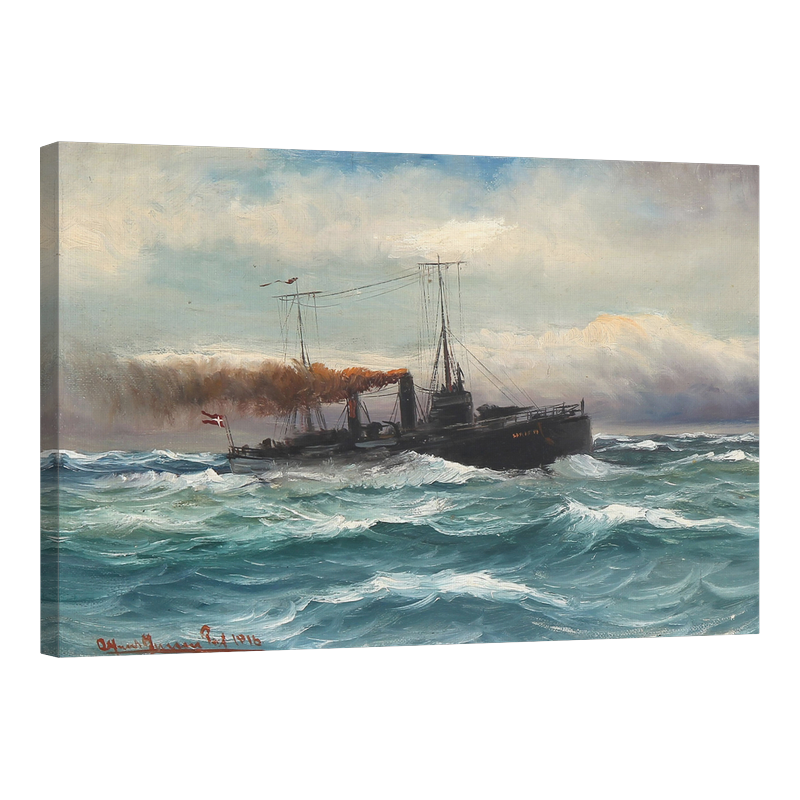 Торпеден кораб в бурно море 1916