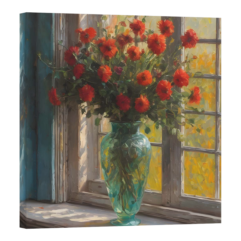 Ваза пред прозорец