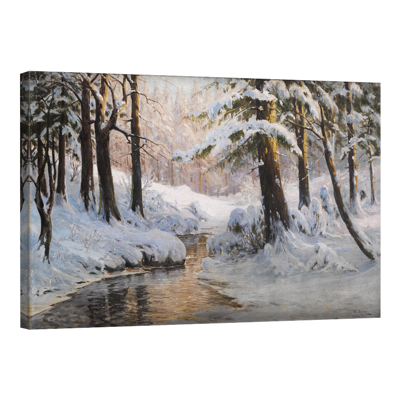 Зимен горски пейзаж с поток